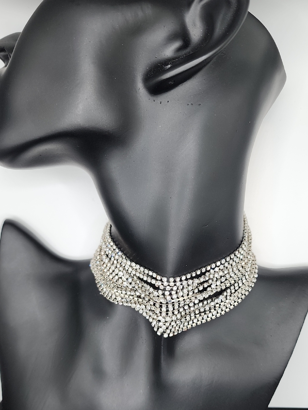 Sparkle Multi-Strand Silver Choker Necklace